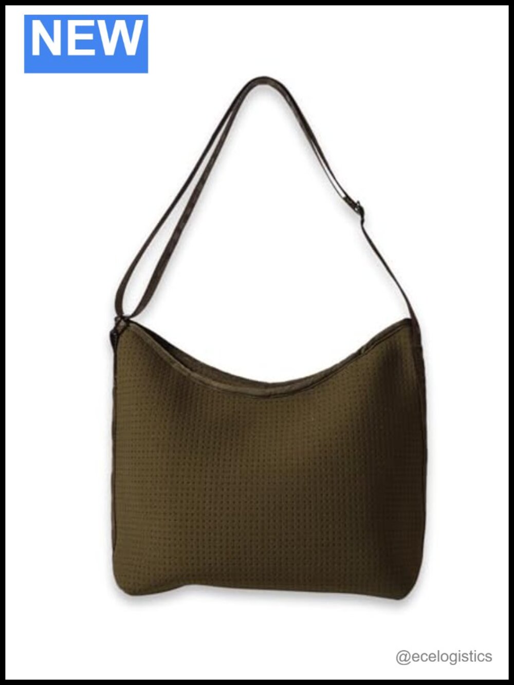 Washable Neoprene Hobo Crossbody Bag Adjustable Strap Zipper Interior Pocket